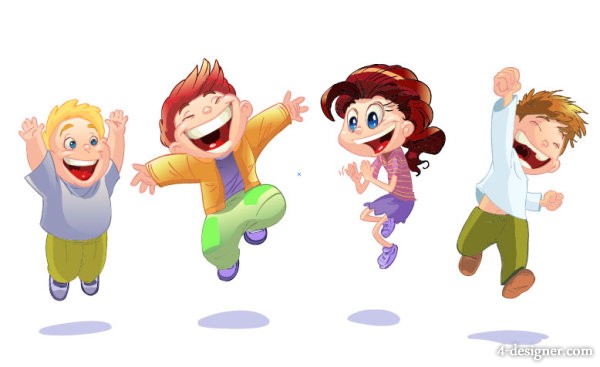 4-Designer | Cartoon children 01 Vector