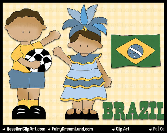 Brazilian Kids Digital Clip Art Commercial Use by ResellerClipArt