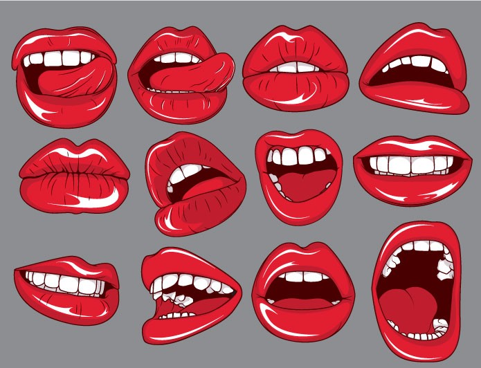 Lips Vector Pack 2 | Vector Lips | Royalty Free Lips Vector ...