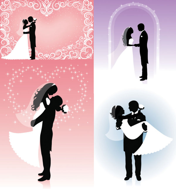 Vector People silhouette wedding Download Free Vector,PSD,FLASH ...