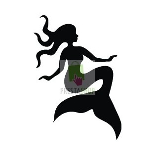mermaid sitting glitter tattoo stencil