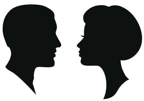 Creative man and woman silhouettes vector set 02 - Vector People ...
