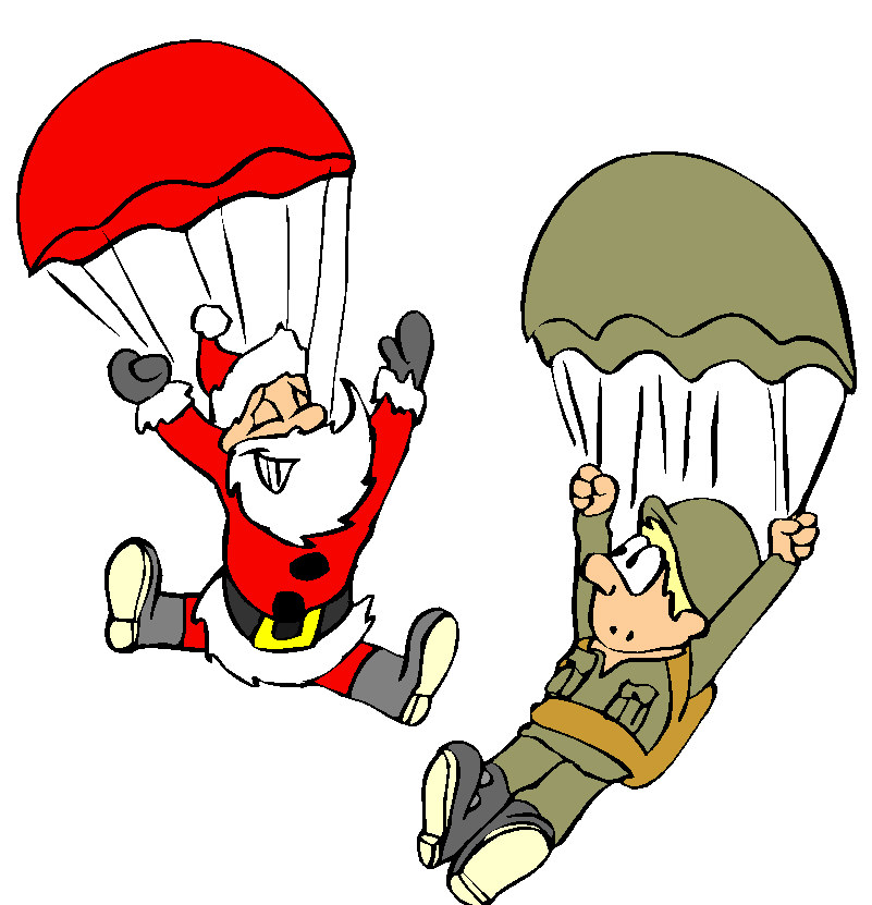 Clipart - Kerstman parachute