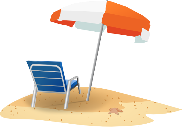 Beach Chair And Umbrella clip art - vector clip art online ...