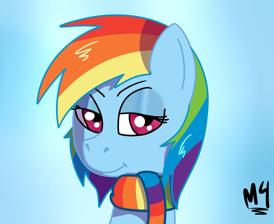 Rainbow Dash Being Awesome with her Scarf by M4ng0s on deviantART