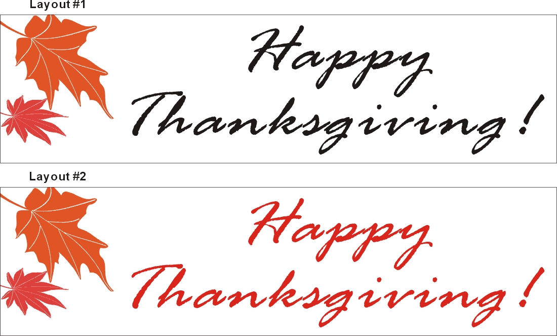 2ftX7ft Happy Thanksgiving Banner Sign, Alice Graphics