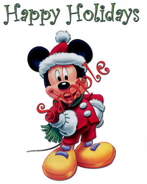 Printable Disney Christmas Holiday Greeting Cards