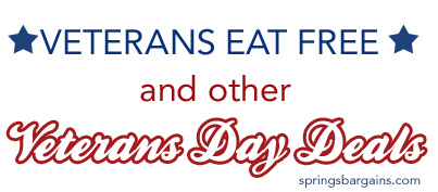 Veteran's Day Discounts & Veterans Eat Free