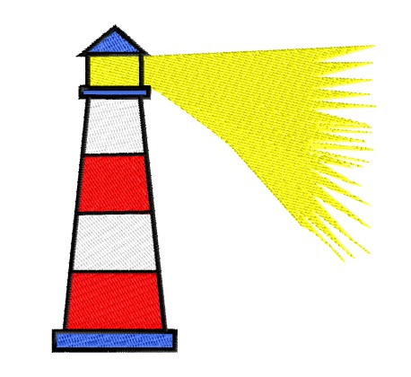 Buildings Embroidery Design: Lighthouse from King Graphics