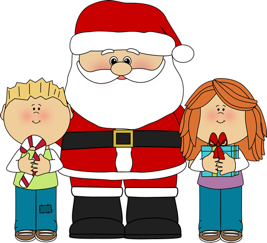 Santa and Kids Clip Art - Santa and Kids Image