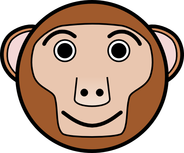 Monkey Rounded Face Clip Art at Clker.com - vector clip art online ...