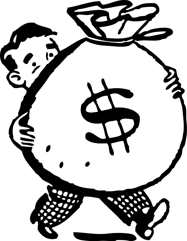 Money Clip Art Pictures. Man & Money Bag | Money Pictures Org