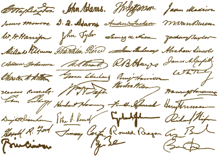 Presidential Signatures & Signature Fonts
