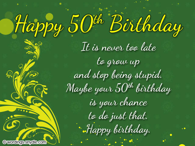50th Birthday Wishes, Messages and 50th Birthday Card Wordings ...