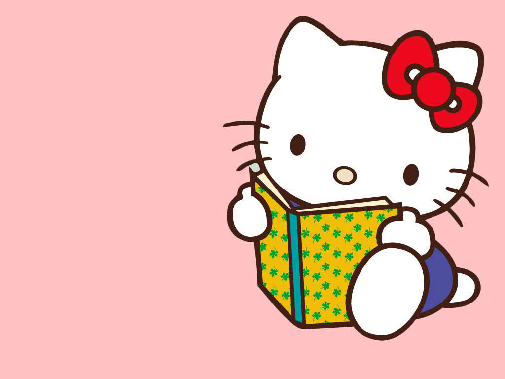 Hello Kitty Reading Book Wallpaper | Hello Kitty Wallpapers