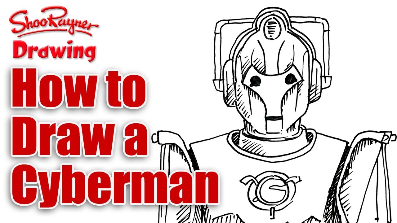 How to Draw a Cyberman from Doctor Who - Spoken Tutorial - YouTube