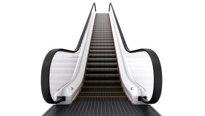 HDTV Animation Of An Escalator Moving Upwards On White Background ...
