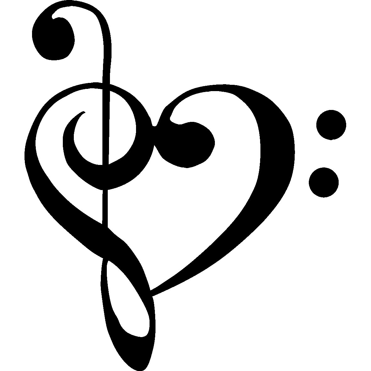 Bass Clef Treble Clef Heart | Free Images at Clker.com - vector ...