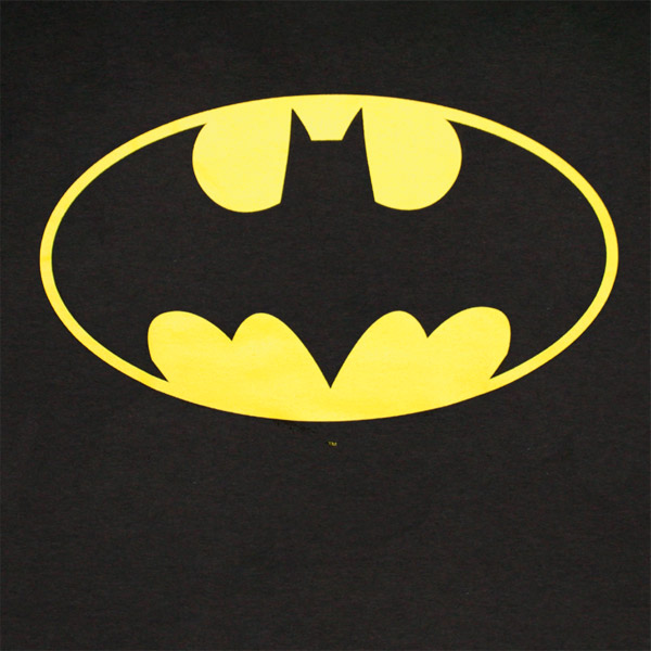 Batman Classic Yellow Bat Logo Black Graphic Tee Shirt ...