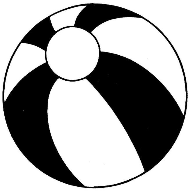 Black And White Beach Ball - ClipArt Best