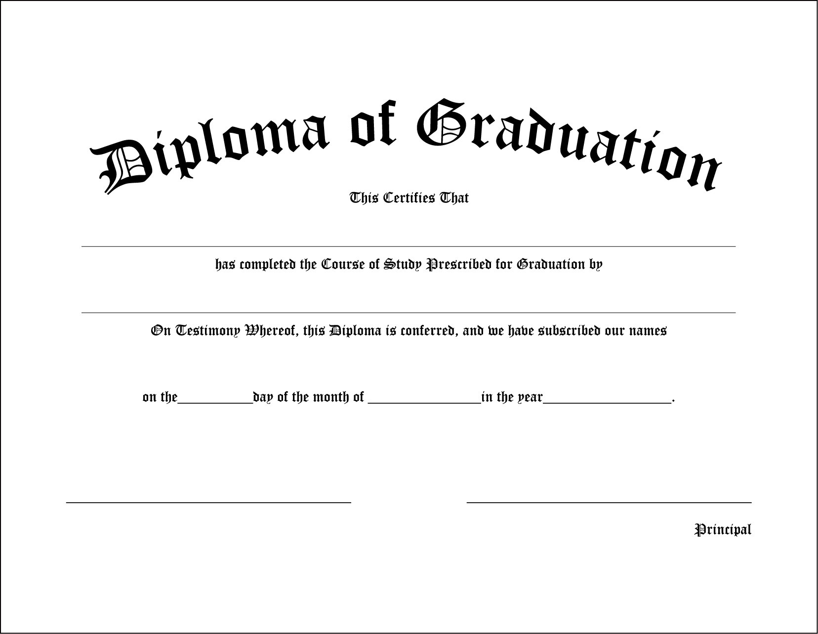High School Graduation Diploma | Gradshop