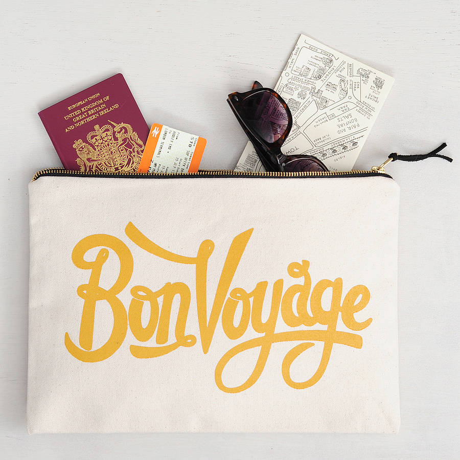 bon voyage' travel pouch by alphabet bags | notonthehighstreet.com
