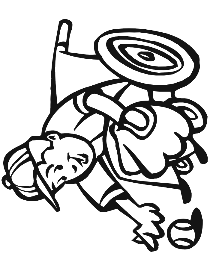Printable Baseball Coloring Page | Wheelchair Player