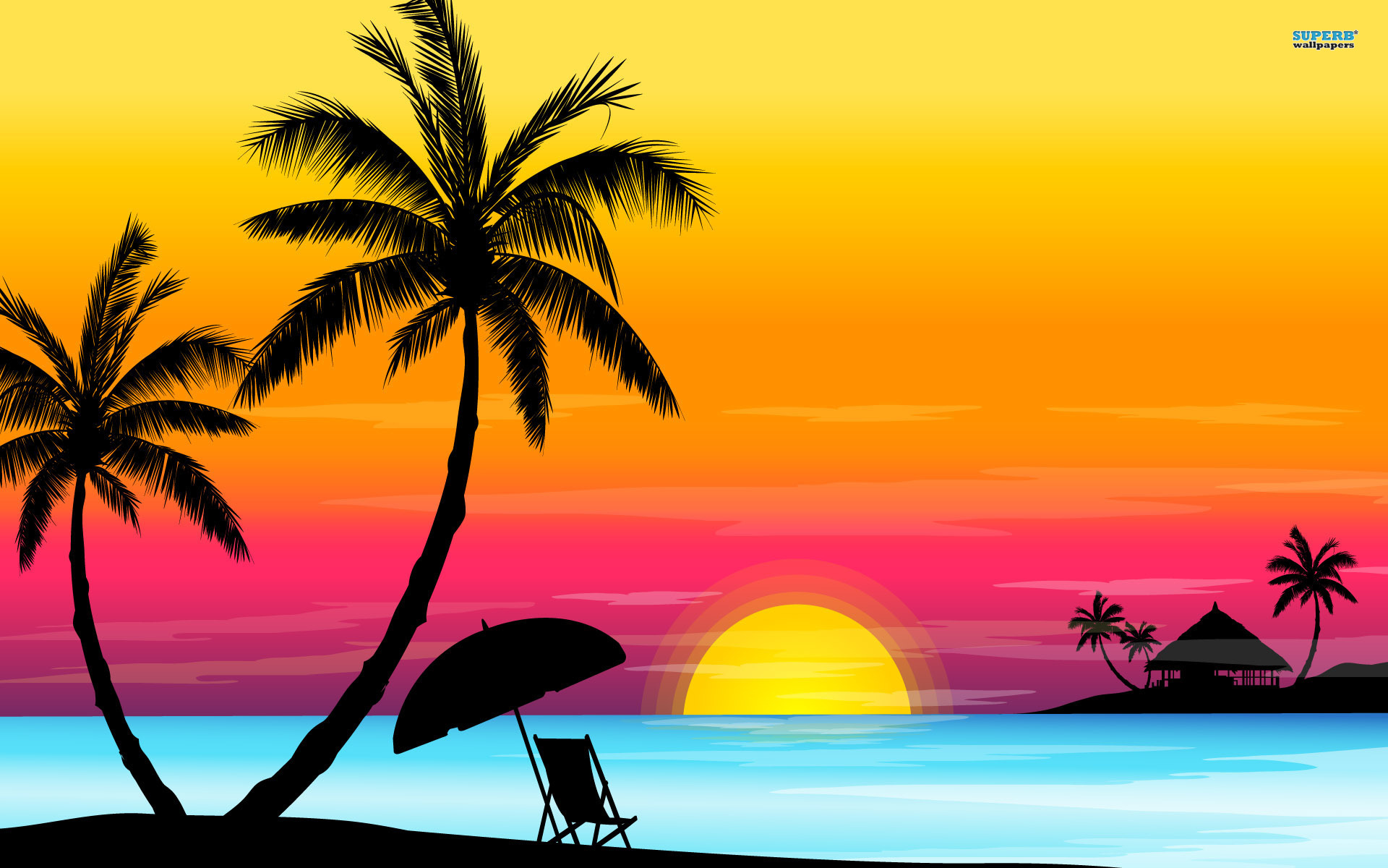 Clipart Beach Sunset Images & Pictures - Becuo