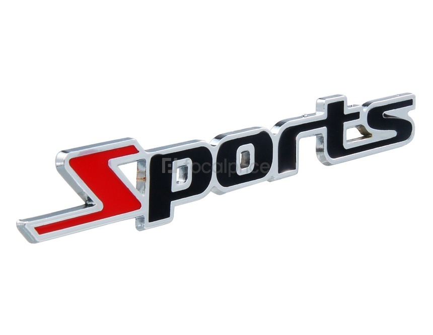 Electroplated Alloy "Sports" Car Decal Sticker