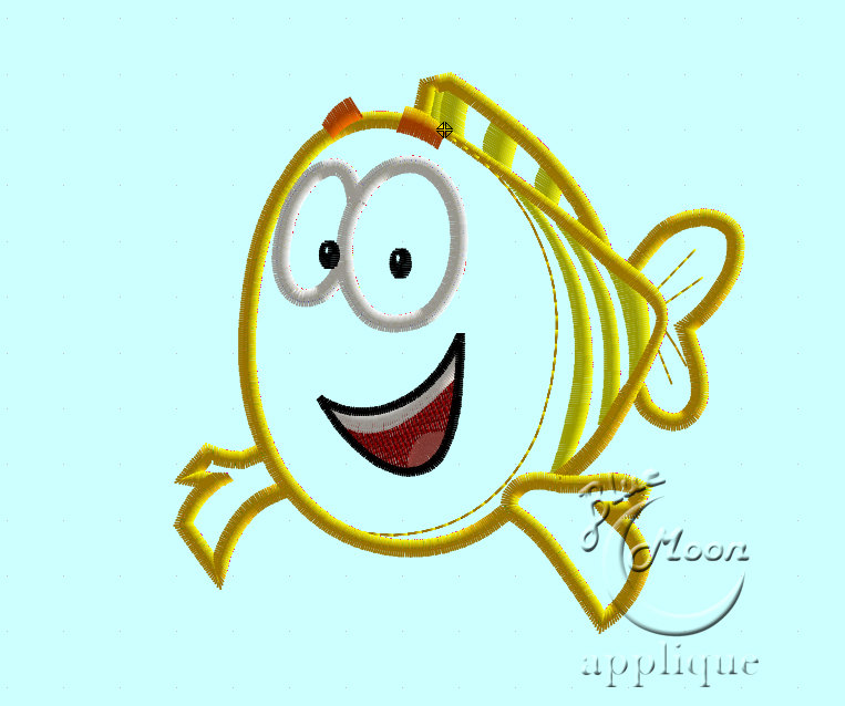 Bubble Fish grouper Applique Design for by bluemoonapplique