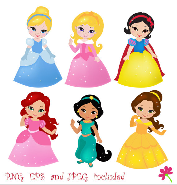 50 Princess 02 Digital Clipart / Princess Clip by SandyDigitalArt