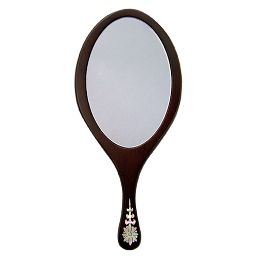 Mother of Pearl Mirror Inlaid with Oval Wood Flower and Bird ...