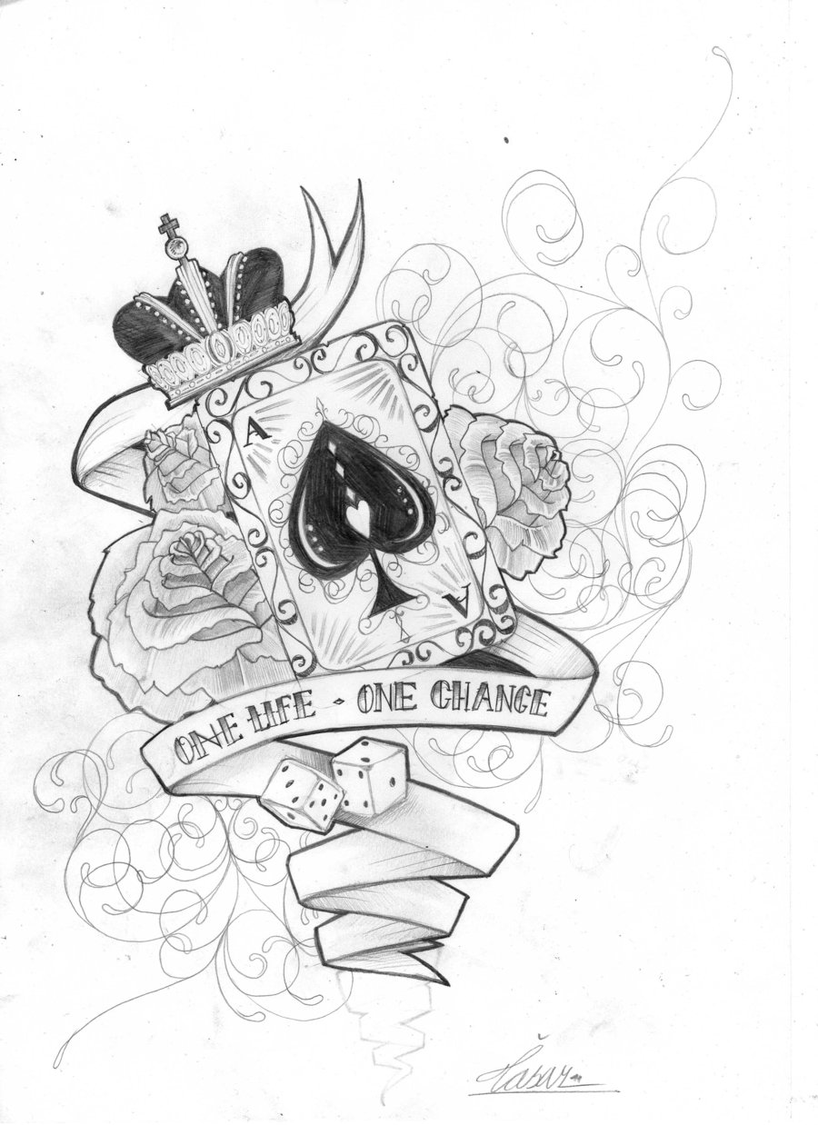 DeviantArt: More Like Card tattoo design by skil-by-dopeone