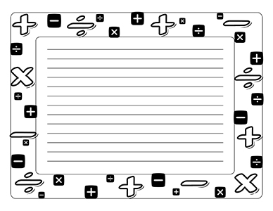 Operation Signs- Landscape- Wide Rule - Teacher Clipart ...