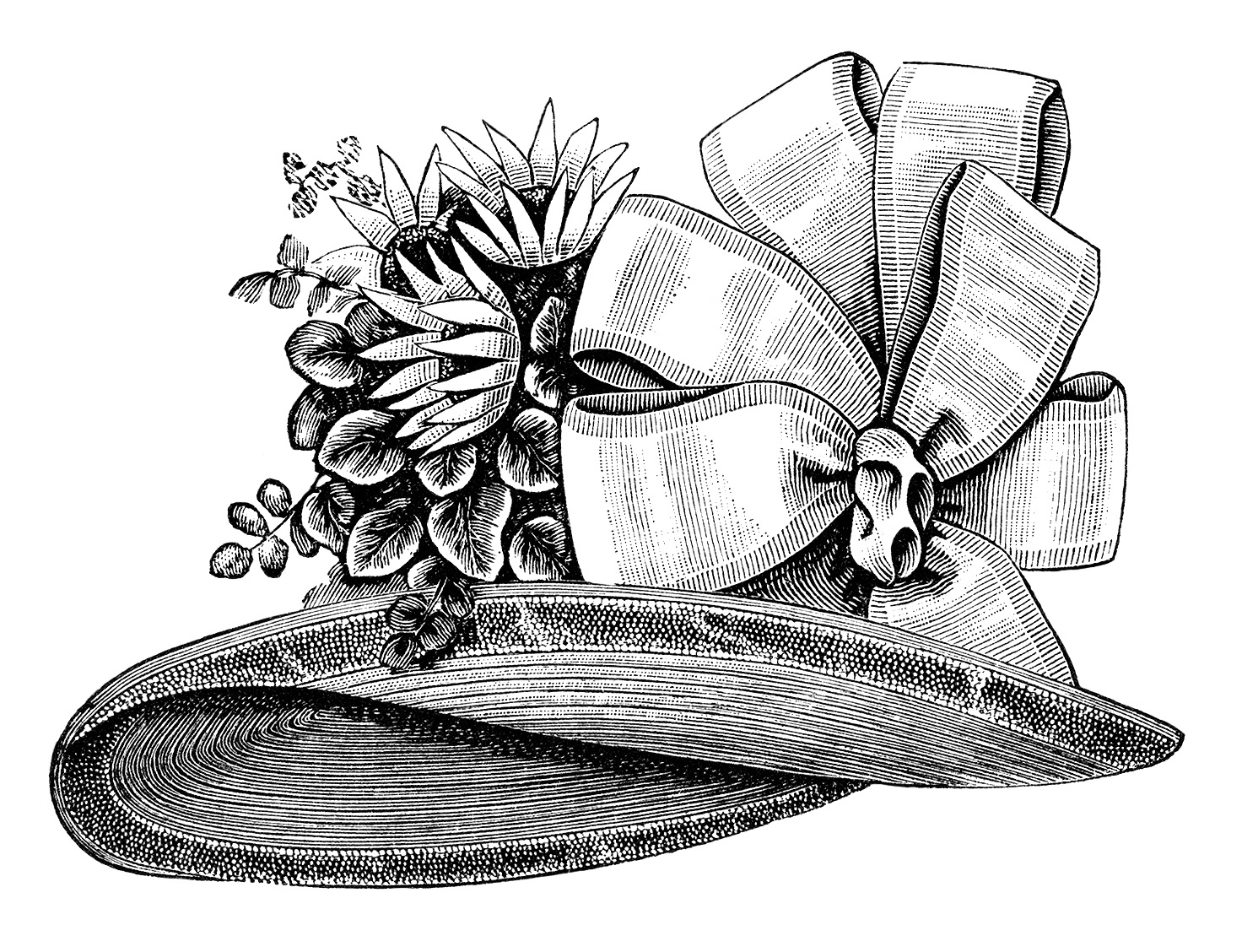 Ladies' Victorian Hat ~ Free Vintage Clip Art | Old Design Shop Blog