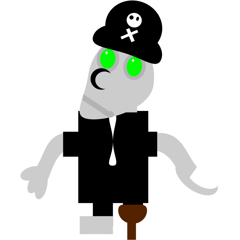 Clipart - robot pirate