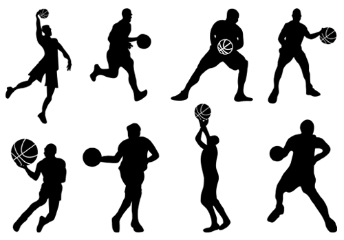 Basketball Players Silhouette VectorSilhouette Clip Art