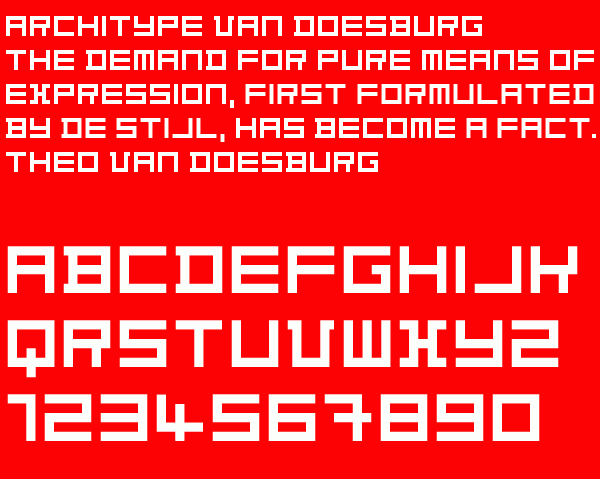 Architype Konstrukt, OpenType, Level 1, Van Doesburg | The Foundry
