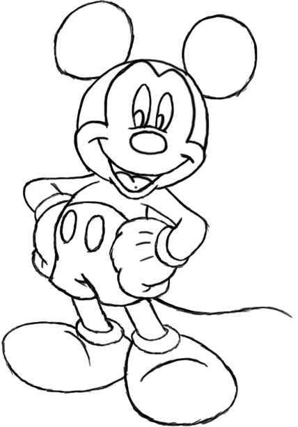 How to Draw Mickey Mouse - Draw Central