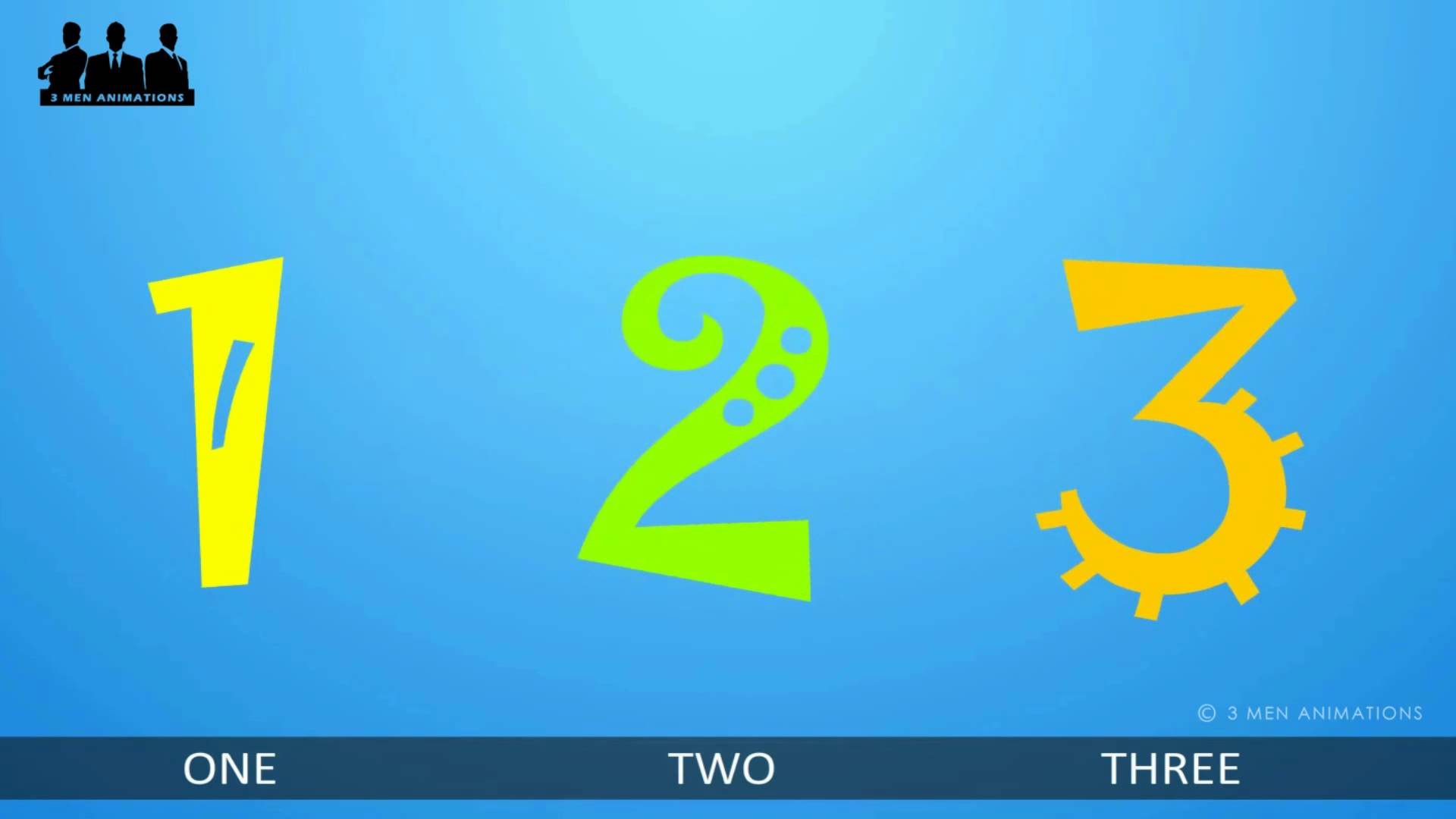 123 NUMBERS SONG "Rhyme" - 3Men Animations - YouTube