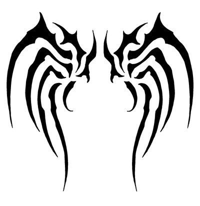 Simple wings tribal by Flo4NTO on DeviantArt