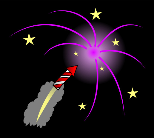 Drawing cartoon fireworks