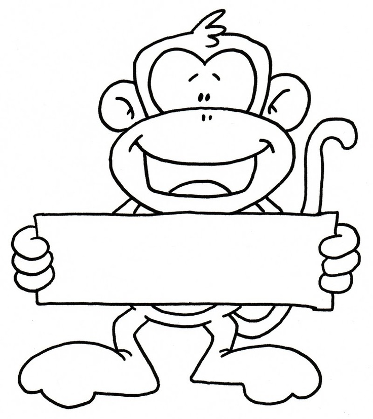 monkey holding sign | Graphics, illustrations & Clip Art I love! | Pi…