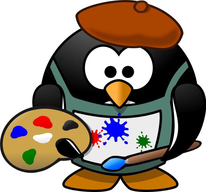 Clipart - Painter penguin