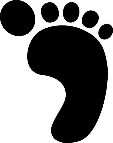 Simple Black And White Foot Outline - ClipArt Best