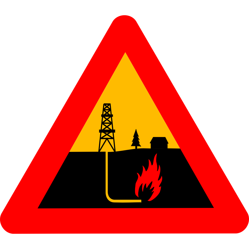 Clipart - Warning shale gas