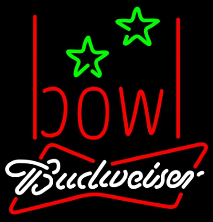 Budweiser White Bowling Alley Neon Sign 9 0002 24x25 | Budweiser ...