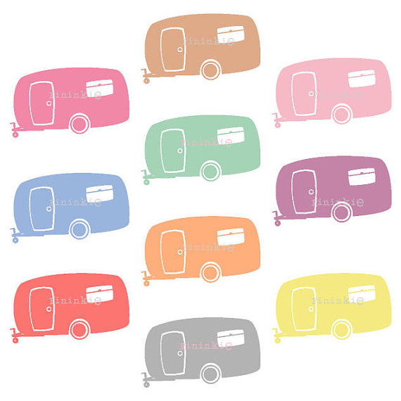 Retro Clipart Summer Clipart Camping Clip Art Camper by Pininkie