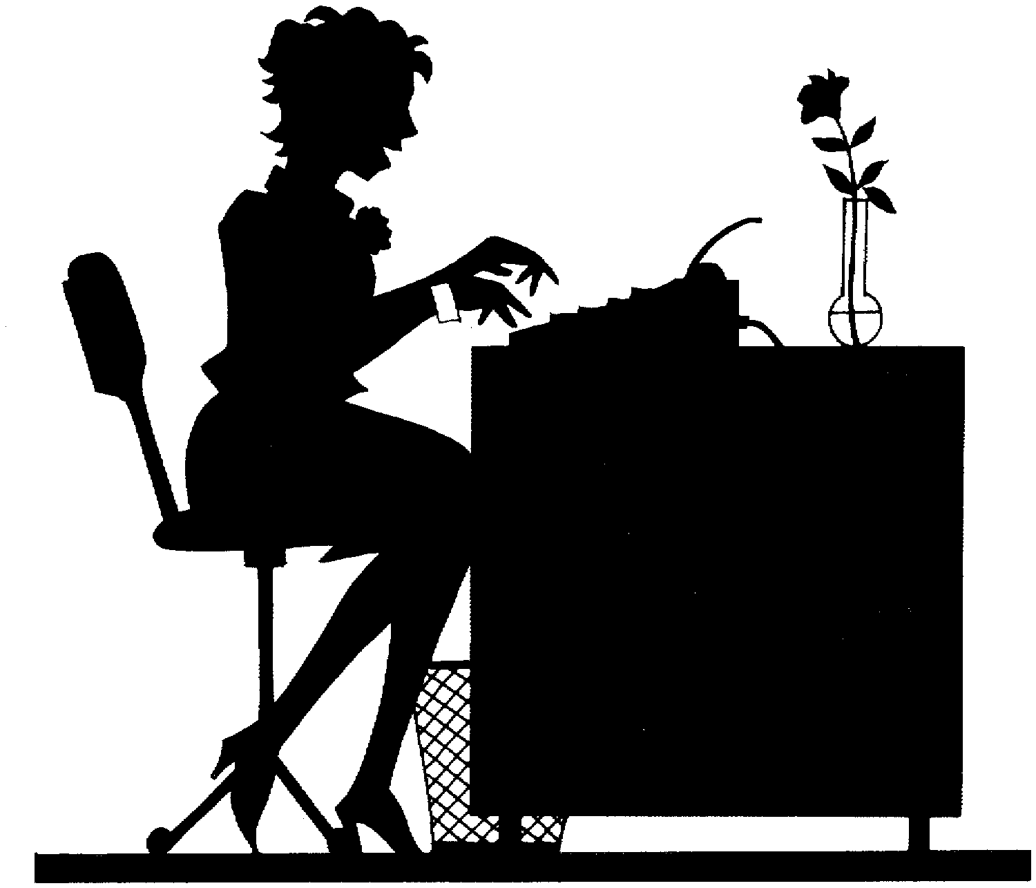 Images For > Woman Typing Clipart
