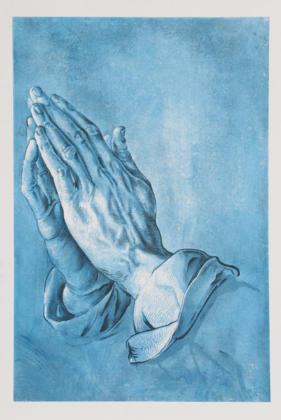Blue Praying Hands Poster